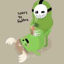 antlers bean_(dumb_ways_to_die) botch_(dumb_ways_to_die) clod_(dumb_ways_to_die) cum cum_on_face dumb_ways_to_die frotting male male/male mask