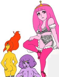 adventure_time flame_princess hoshime lumpy_space_princess princess_bubblegum tagme