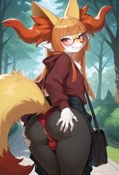 1boy 1femboy ai_generated alternate_version_available animal_ears animal_tail anus anus_outline anus_peek ass big_ass braixen crossdressing femboy feminine_male furry girly glasses goopmonstar338 looking_at_viewer male male_braixen outdoors outside panties park pokemon presenting presenting_anus presenting_ass red_glasses red_panties skirt skirt_up solo spread_anus spread_ass spread_butt spreading_ass spreading_butt_cheeks spreading_cheeks spreading_own_anus spreading_own_ass standing thick_thighs thighs trap upskirt