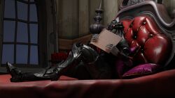 3d 3d_render arachne_(fortnite) artistic ass baseddende bedroom big_ass big_breasts blender book breasts character clothes digital_art elitetheron7 erotic facial_expression fan_art female fortnite fortnite:_battle_royale gray_hair gray_skin high_resolution lighting long model pale_skin pose realistic red_lips rule34 seductive sensual skin style voluptuous
