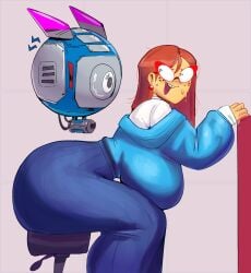 1girls ass big_ass big_breasts black_eyes blue_dress blue_shirt bra breasts brown_hair bubble_ass bubble_butt clothing dress earrings eyewear female female_only garp_sand glasses hair huge_ass innocent kindergarten_(game) kindergarten_3 long_hair mature mature_female ms._lovelett nerd panties red_glasses shirt side_view sideboob smile solo solo_female teacher teacher_outfit