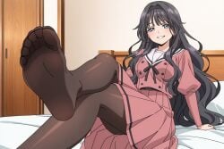 ai_generated black_pantyhose deminal feet female female_focus female_only foot_fetish foot_focus footwear kaoru_hana_wa_rin_to_saku legwear nylons pantyhose socks stockings thighhighs waguri_kaoruko