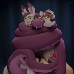animated anthro balls canid canine canis cloacal cloacal_penetration coiling coiling_around_penis coiljob erection feral forced genitals humanoid_genitalia humanoid_penis lagomorph leporid looking_pleasured mammal nomad_(ekanssssssssss) nude penetration penis rabbit reptile scalie snake whiteshadowhare whiteshadowhare_(character) wolf