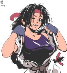 1girls absurd_res absurdres art_of_fighting asian asian_clothing asian_female belt braided_hair braided_ponytail breasts brown_eyes brown_hair chtvp1 erect_nipples erect_nipples_under_clothes female female_focus female_only fingerless_gloves gloves hair_ribbon headband hi_res high_resolution highres japanese japanese_clothes japanese_clothing japanese_female karate_gi king_of_fighters king_of_fighters_xv kof light-skinned_female light_skin medium_breasts nipple_bulge one_eye_closed open_mouth pale-skinned_female pale_skin perky_breasts pinup ponytail pose posing ribbon ryuuko_no_ken smile smiling smiling_at_viewer snk solo solo_female solo_focus standing tank_top the_king_of_fighters tied_hair tomboy undressing very_high_resolution white_hair wink winking winking_at_viewer workout workout_clothes yuri_sakazaki