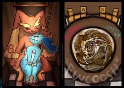 absurd_res after_vore anthro blue_body blue_fur bone bones_in_feces brown_body brown_fur dialogue disposal dominant dominant_female extreme_size_difference feces feces_in_toilet female female/female flush_vore flushed flushing_toilet fur generation_1_pokemon generation_4_pokemon group hi_res inside_toilet lopunny macro male male/female mammal micro mouse murid murine nidorina nintendo one_eye_closed pokemon pokemon_(species) rita_(saybin) rodent scat scat_disposal scott_(scottglass) scottglass size_difference toilet toilet_bowl toilet_seat toilet_sharing toilet_use toilet_vore trio tulip_(kitokitokito) vore wink