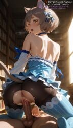 1boy 1girls ai_generated animal_ear_fluff animal_ears anus ass back balls bare_shoulders blue_bow blue_choker blue_dress blush bookshelf bow breasts brown_hair cat_ears cat_tail choker clothed_sex cowgirl_position day detached_sleeves dress erection felix_argyle female frilled_dress frills from_behind genderswap_(mtf) hairbow indoors light_brown_hair long_sleeves looking_at_viewer looking_back male meitabuu multiple_boys nipples no_panties no_shoes open_mouth otoko_no_ko pantyhose penis puckered_anus pussy pussy_juice re:zero_kara_hajimeru_isekai_seikatsu rule_63 sex short_dress short_eyebrows short_hair solo_focus straddling straight striped_clothes striped_thighhighs sunlight sweat tail testicles thick_eyebrows thighhighs thighhighs_over_pantyhose torn_clothes torn_pantyhose uncensored vaginal_penetration veins vertical-striped_clothes vertical-striped_thighhighs white_bow yellow_eyes