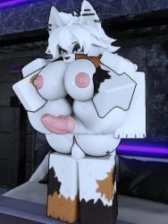 1futa 1male furry furry_futa furry_only futasub knot knotted_penis penis_sticking_out roblox roblox_studio robloxian submissive_futa