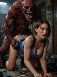 ai_generated animated crying female jill_valentine monster raped_by_monster resident_evil tagme video