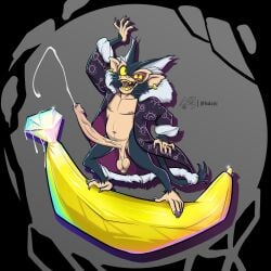 alternate_version_available black_fur clothing cum cum_drip donkey_kong_(series) donkey_kong_bananza ejaculation erection foreskin fur_coat gold_(metal) haplorhine isdxiii large_penis long_penis looking_at_viewer male male_only monkey monkey_feet nintendo nude nude_male penis prehensile_feet primate purple_nails uncircumcised veiny_penis void_kong yellow_eyes