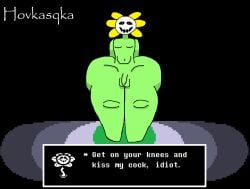 1boy artist_name artwork_(digital) balls boy brat curvaceous curvy curvy_figure dominant dominant_male domination dumptruck_ass evil_grin evil_smile femboy femboydom flaccid flaccid_penis flower flowey_the_femboy flowey_the_flower flowey_with_a_body foreskin gigantic_ass green_skin hovkasqka huge_butt huge_thighs looking_at_viewer male nude penis plant shortstack small_balls small_dom_big_sub small_penis small_penis_femboy smaller_male solo thick_thighs tiny_penis uncircumcised undertale undertale_(series)
