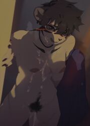 anthro bodily_fluids breasts brown_hair cum cum_on_body cum_on_breasts cum_on_face female genital_fluids genitals ghostekey hair hairy_vulva licking licking_lips licking_own_lips mammal mustelid musteline nipples nude nude_anthro nude_female pubes pussy solo standing stoat tongue tongue_out trans_(lore) trans_man_(lore) true_musteline vulva weasel
