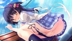 ass blush censored game_cg masturbation nekokawa_ameri nyan_cafe_macchiato pussy_juice seifuku skyfish vagina yukie