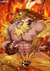 abs adonis_belt back_muscles bara biceps league_of_legends male muscles muscular muscular_male pecs tagme udyr yaoi