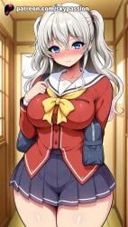 1girls 2025 ai_assisted ai_generated anime artist_name bag big_breasts big_breasts big_breasts big_chest blue_eyes blurry blush breast breasts breasts breasts bust busty charlotte_(anime) chest explicit female hi_res high_quality high_resolution highres indoors large_breasts long_hair looking_at_viewer neckerchief patreon patreon_username pleated_skirt plump sailor_collar school_bag school_uniform serafuku silver_hair skirt skypassion solo stable_diffusion thick_thighs thighs tomori_nao twintails watermark wide_hips