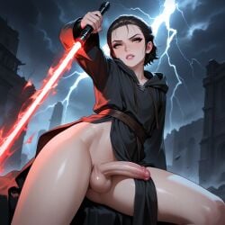 1futa ai_generated balls big_penis blush dickgirl femboy feminine_male futa_only futa_sans_pussy futanari horny ian8766_(artist) intersex light-skinned_futa light_skin lightsaber male outside partially_clothed penis pov precum public rey_(star_wars) rule_63 self_upload sith sith_rey solo star_wars submissive_pov sweat taker_pov teasing testicles trap yaoi