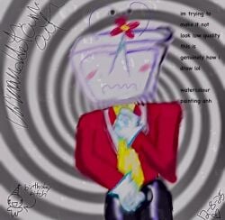 blush boner deltarune deltarune_chapter_3 embarrassed flustered happy_birthday hypnosis ibispaint_(artwork) male male_only tenna_(deltarune) tv_head