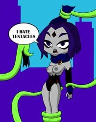 assisted_exposure beast_boy dc dc_comics dcau delta_shadow rachel_roth raven_(dc) ripped_clothing straight teen_titans teen_titans_go tentacle