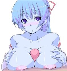 1girls aoi_(gegege_no_kitarou) blue_hair blue_skin breasts female gegege_no_kitarou humanoid large_breasts tagme youkai yuki_onna