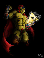 boner dragmire erection functionally_nude ganondorf ganondorf_(ocarina_of_time) green_skin male male_only naked_socks ocarina_of_time solo tagme the_legend_of_zelda triforce