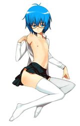 clothing flat_chest glasses skirt stockings tabitha tagme the_familiar_of_zero zero_no_tsukaima