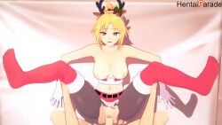 1boy 1boy1girl 1girls 3d animated big_ass big_breasts big_butt big_penis blonde_hair breasts christmas christmas_outfit fate/apocrypha fate/grand_order fate_(series) female hentaiparade koikatsu missionary missionary_position moaning mordred_(fate) mordred_(fate/apocrypha) nipples pantyhose pov pov_eye_contact pussy rough_sex sound tagme thighhighs uncensored vaginal_penetration video