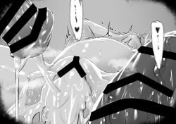 1girls artoria_pendragon artoria_pendragon_(lancer) artoria_pendragon_(lancer_alter) cum cum_in_pussy cum_inside cumflated_belly cumflation fate/grand_order fate_(series) female hs_mollu inflation monochrome zoophilia