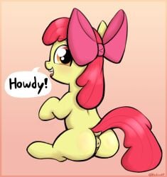 anus apple_bloom_(mlp) ass cub earth_pony equid equine female female_only feral feral_only friendship_is_magic hasbro heretichesh horse mammal my_little_pony pony pussy red_hair red_tail tail young