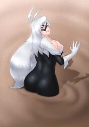 black_cat_(marvel) felicia_hardy female female_only marvel marvel_comics quicksand solo spider-man_(series) usagiforehead weird white_hair white_skin