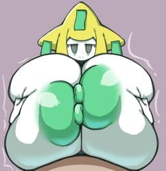 2024 areolae baalls bedroom_eyes big_areola blue_nipples breast_squish breasts huge_breasts huge_nipples hyper_breasts jirachi legendary_pokemon nintendo nipples paizuri petronoise pokémon_(species) pokemon pokemon_(species) puffy_areola puffy_nipples smile titjob white_skin