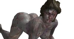 3d color deborah_harper female female_only human jakebcha monster_girl nude resident_evil scar solo tagme zombie zombie_girl