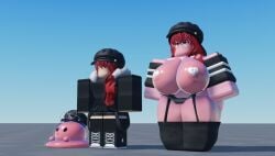 1girls 3d big_breasts breasts multiple_girls red_220 roblox robloxian slime source_request tagme thick_thighs thighs