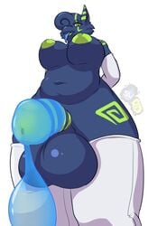 1futa 2018 anthro areola armwear balls belly big_balls big_breasts blue_tongue breasts clothing condom dax dickgirl dr_zombie dragon elbow_gloves filled_condom futanari gloves green_nipples hair hair_over_eye humanoid humanoid_penis intersex legwear markings navel nipples non-human penis simple_background slightly_chubby solo_futa striped_penis tongue tongue_out wearing_condom white_background