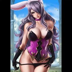 1girls animated black_panties breasts bunny_ears camilla_(fire_emblem) camilla_(spring)_(fire_emblem) cleavage dandon_fuga fire_emblem fire_emblem_fates fire_emblem_heroes large_breasts long_hair nipples no_sound purple_hair solo tagme vagina video