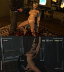 1boy 1girls 3d about_to_cum arms_above_head ball_gag barefoot bending_over big_breasts biohazard blindfold blonde_hair bondage camera camera_hud camera_view chair chair_bondage chairtied collar crying detailed_background drooling erect_nipples female femsub forced_orgasm g-man half-life_(series) handcuffs highres interrogation leaking_pussy male nipple_clamps nipple_pull nipples panties recording resident_evil resident_evil_6 restrained scelusnizer sherry_birkin short_hair slave slave_collar slavegirl spread_legs sweat threatening tied_up torture torture_device torture_rack tortured transparent_clothing wet white_panties wooden_horse