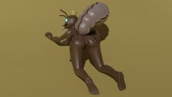 ant anthro anthro_only arthropod ass exaltr female hi_res humanoid hymenopteran insects looking_at_viewer nude queen queen-ovee royalty simple_background solo tail