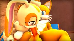 1boy 1girls 3d animated anthro anthro_on_anthro balls bedroom_eyes blowjob cream_the_rabbit cum large_breasts miles_prower mp4 no_sound oral_sex sex sonic_(series) tagme tails tails_the_fox video wector