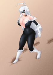 black_cat_(marvel) felicia_hardy female female_only marvel marvel_comics quicksand solo spider-man_(series) usagiforehead weird white_hair white_skin