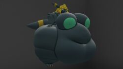 bbw big_breasts breasts cleavage eeveelution female furry huge_breasts kingofthekabuto nipples overweight pokemon pokemon_(species) queenofthekabuto thick_thighs umbreon wide_hips