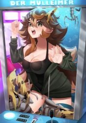 asche aschekunst brown_hair cleavage dirty dressed german german_female german_vtuber indie_virtual_youtuber lightmotif long_hair messy messy_hair musk musk_fetish musky tomboy trash virtual_youtuber vtuber