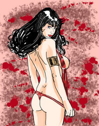 black_hair brunette comic_hero frelncer heroine panty_pull strip_tease tagme thong vampire vampirella