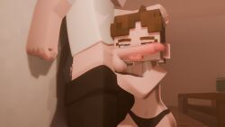 1boy 1boy1girl 1girls 3d beltomnsfw blender blowjob blue_eyes braces brown_hair detailed_background elli_(beltomnsfw) female freckles freckles_on_face glasses handjob licking licking_penis male mine-imator minecraft partially_clothed playing_penis_like_harmonica small_body small_breasts tagme