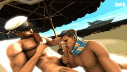 2boys 3d animated chris_redfield cock_hungry erect_nipples erection garry's_mod gay hand_on_head human jonny_ku legs_held_open male male_only multiple_boys multiple_males nude oral_sex penis penis_lick piers_nivans resident_evil scarf source_filmmaker stroking_penis sunglasses_on_head yacht yaoi