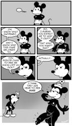 anthro anthro_only balls black_and_white breasts casual clothing disney doomington futanari huge_cock intersex male mickey_mouse minnie_mouse penis tagme