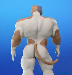 1boy 3d ass back_view big_ass big_butt blender butt fat_ass fat_butt feline fortnite furry gay huge_ass huge_butt male male_only meme meowscles_(fortnite) naked solo tail thick_ass thick_butt vapormakes