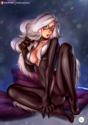 black_cat_(marvel) didi_esmeralda felicia_hardy female female_only marvel marvel_comics solo spider-man_(series) white_hair white_skin