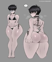 ... 1girls anikiki_kun arms_behind_back ass bangs barefoot big_ass big_butt bikini bikini_bottom bikini_top black_bikini black_hair choker closed_mouth curvaceous ear_piercing fat_ass feet female female_only flat_chest freckles glasses gonzalo_costa goth goth_girl grabbing_own_ass kiki_(anikiki_kun) large_ass legs lipstick looking_at_viewer looking_back looking_to_the_side narrowed_eyes navel original painted_toenails short_hair short_hair_female side-tie_bikini_bottom small_breasts solo solo_female solo_focus sweaty thick thick_ass thick_thighs thighs toenail_polish toenails toes tomboy visible_breath wide_hips