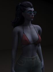 3d 3dsmax bikini_top heter-o-whieast jean_shorts overwatch solo widowmaker