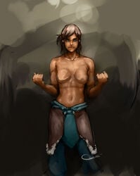 1girls avatar_legends clothing dark-skinned_female dark_skin darren_geers female female_only fereldus human korra no_nipples small_breasts solo straight_hair the_avatar the_legend_of_korra water_tribe