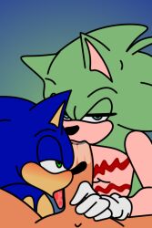 2femboys 3boys after_anal after_sex anthro blue_fur blush collaborative_fellatio commission commissioner_upload fellatio furry gay gay_blowjob green_fur hedgehog licking_penis mb pov scourge_the_hedgehog sega sonic_(series) sonic_the_hedgehog sonic_the_hedgehog_(archie) sucking_tip tongue yaoi