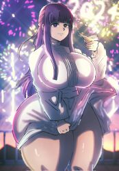 1girls artist_request big_breasts big_hipped big_hips breasts female female female_only hips hips_wider_than_shoulders huge_breasts huge_hips large_breasts large_hips purple_hair tagme thick_thighs thighs wide_hips